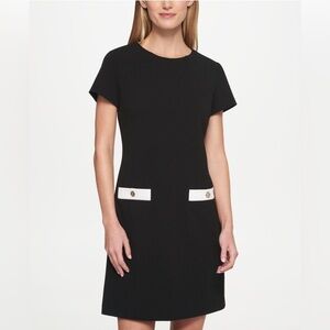 Tommy Hilfiger Womens Classic Scuba Crepe Two Pocket Dress